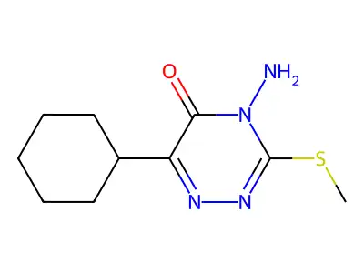 1,2,4-Triazin-5(4H)-one, 4-amino-6-cyclohexyl-3-(methylthio)- structure