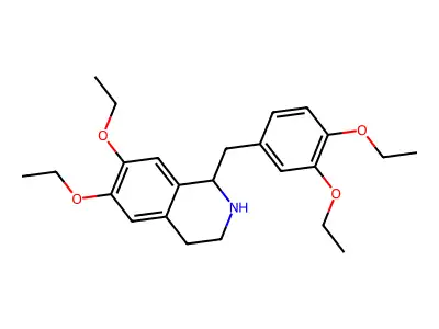 (1R)-1-[(3,4-diethoxyphenyl)methyl]-6,7-diethoxy-3,4-dihydro-1H-isoquinoline structure