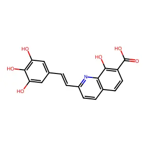 8-Hydroxy-2-[2-(3,4,5-trihydroxyphenyl)ethenyl]quinoline-7-carboxylic acid structure