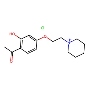 Acetophenone, 2'-hydroxy-4'-(2-(piperidino)ethoxy)-, hydrochloride structure