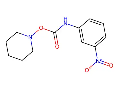 Piperidino N-(3-nitrophenyl)carbamate structure