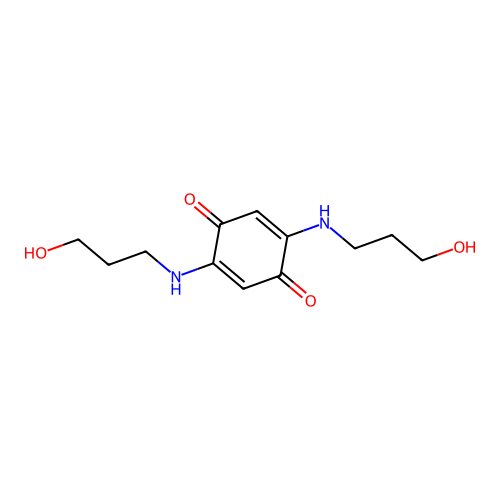 2,5-Bis(3-hydroxypropylamino)-p-benzoquinone structure