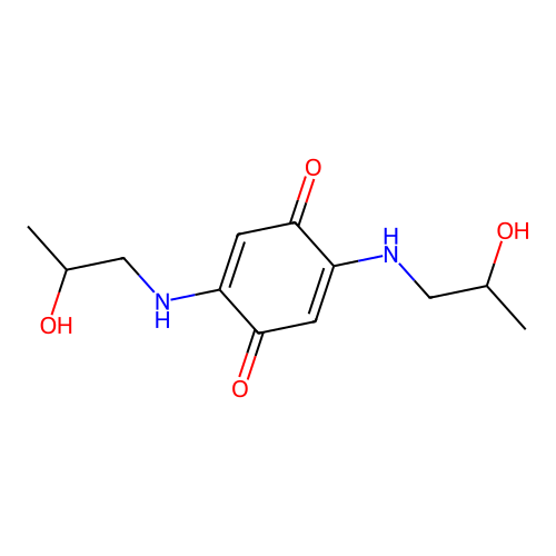 2,5-Bis(2-hydroxypropylamino)-p-benzoquinone structure