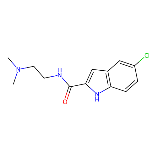 5-chloro-N-(2-(dimethylamino)ethyl)-1H-indole-2-carboxamide structure