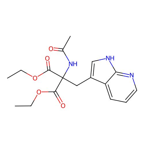 Diethyl 2-((1H-pyrrolo[2,3-b]pyridin-3-yl)methyl)-2-acetamidomalonate structure