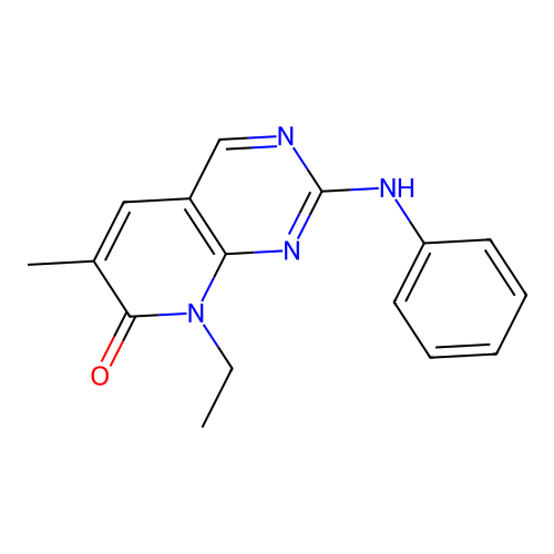 8-ethyl-6-methyl-2-phenylamino-8H-pyrido[2,3-d]pyrimidin-7-one structure