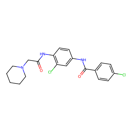 4-Chloro-N-(3-chloro-4-(2-(piperidin-1-yl)acetamido)phenyl)benzamide structure