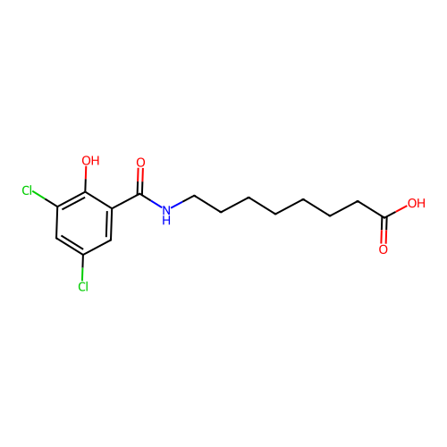 8-[(3,5-Dichloro-2-hydroxybenzoyl)amino]octanoic acid structure
