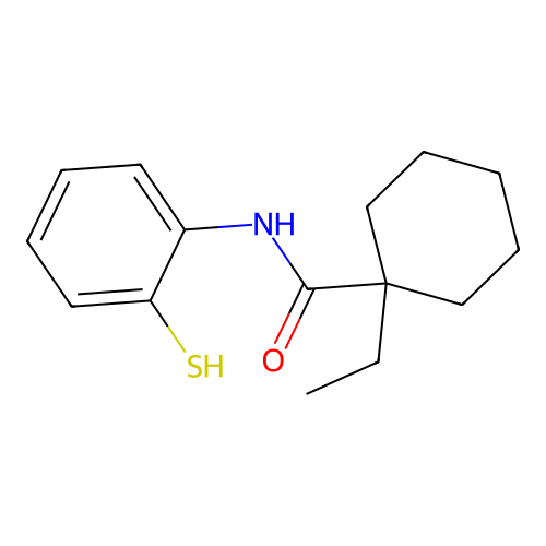 1-ethyl-N-(2-sulfanylphenyl)cyclohexane-1-carboxamide structure