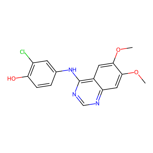 2-Chloro-4-[(6,7-dimethoxyquinazolin-4-yl)amino]phenol structure