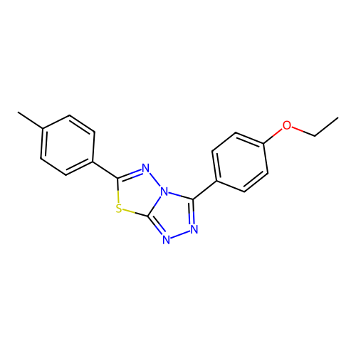 3-(4-Ethoxyphenyl)-6-(4-methylphenyl)[1,2,4]triazolo[3,4-b][1,3,4]thiadiazole structure