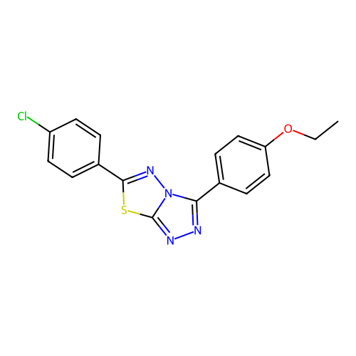 6-(4-Chlorophenyl)-3-(4-ethoxyphenyl)-[1,2,4]triazolo[3,4-b][1,3,4]thiadiazole structure