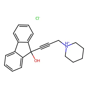 Fluoren-9-ol, 9-(3-piperidino-1-propynyl)-, hydrochloride structure
