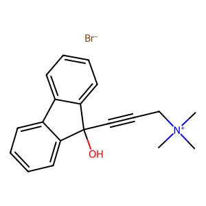 3-(9-Hydroxy-9H-fluoren-9-yl)-N,N,N-trimethylprop-2-yn-1-aminium bromide structure