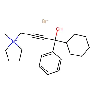 4-Cyclohexyl-N,N-diethyl-4-hydroxy-N-methyl-4-phenylbut-2-yn-1-aminium bromide structure