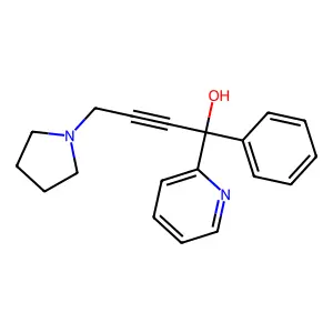 1-Phenyl-1-(pyridin-2-yl)-4-(pyrrolidin-1-yl)but-2-yn-1-ol structure