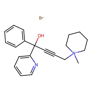 Piperidinium, 1-(4-hydroxy-4-phenyl-4-(2-pyridyl)-2-butynyl)-1-methyl-, bromide structure