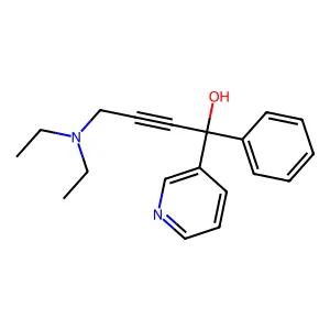 3-Pyridinemethanol, alpha-(3-(diethylamino)-1-propynyl)-alpha-phenyl- structure