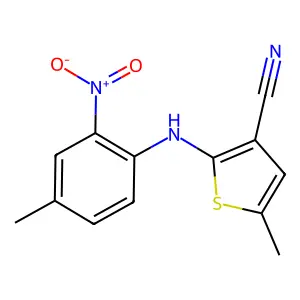 5-Methyl-2-((4-methyl-2-nitrophenyl)amino)-3-thiophenecarbonitrile structure