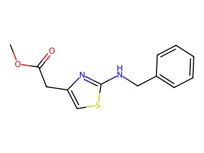 Methyl 2-[2-(benzylamino)-1,3-thiazol-4-yl]acetate structure