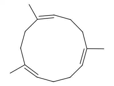 2,5,9-Trimethyl-cyclododeca-1,5,9-triene structure