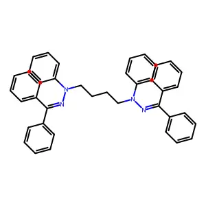 1,1'-Butane-1,4-diylbis[2-(diphenylmethylidene)-1-phenylhydrazine] structure