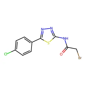 2-bromo-N-[5-(4-chlorophenyl)-1,3,4-thiadiazol-2-yl]acetamide structure