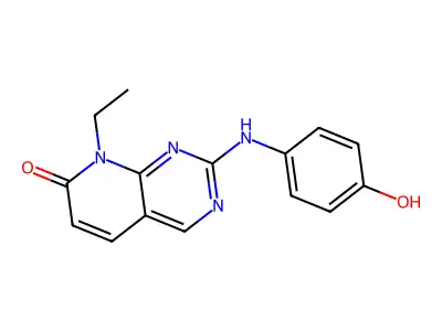 8-ethyl-2-(4-hydroxyphenylamino)-8H-pyrido[2,3-d]pyrimidin-7-one structure