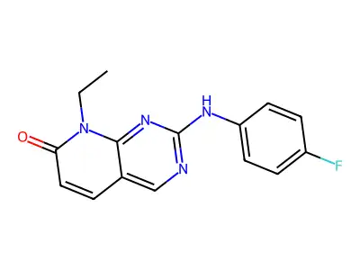 8-ethyl-2-(4-fluorophenylamino)-8H-pyrido[2,3-d]pyrimidin-7-one structure