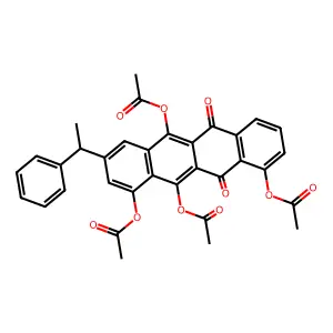 [6,10,11-Triacetyloxy-5,12-dioxo-8-(1-phenylethyl)tetracen-1-yl] acetate structure