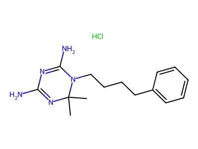 6,6-Dimethyl-1-(4-phenylbutyl)-1,3,5-triazine-2,4-diamine;hydrochloride structure