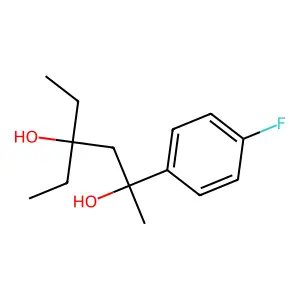 2,4-Hexanediol, 2-(p-fluorophenyl)-4-ethyl- structure
