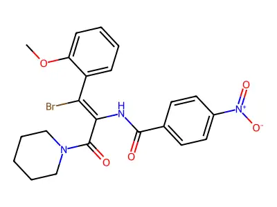 N-[(1e)-1-Bromo-1-(2-Methoxyphenyl)-3-Oxo-3-(Piperidin-1-Yl)prop-1-En-2-Yl]-4-Nitrobenzamide structure