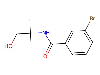 3-bromo-N-(1-hydroxy-2-methylpropan-2-yl)benzamide structure