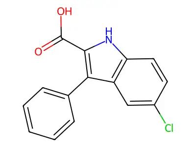 5-chloro-3-phenyl-1H-indole-2-carboxylic acid structure