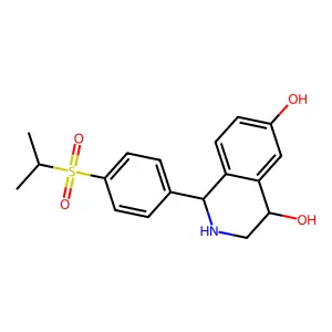 6,7-Isoquinolinediol, 1,2,3,4-tetrahydro-1-(p-(isopropylsulfonyl)phenyl)- structure