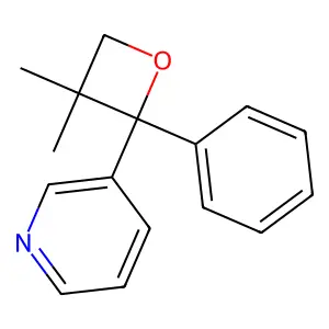 3-(3,3-Dimethyl-2-phenyl-2-oxetanyl)pyridine structure