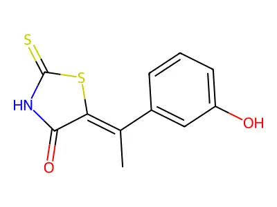Rhodanine, 5-(m-hydroxy-alpha-methylbenzylidene)- structure