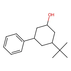 Cyclohexanol, 3-tert-butyl-5-phenyl-, cis,cis- structure