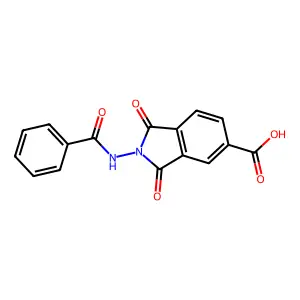 2-(Benzoylamino)-1,3-dioxo-5-isoindolinecarboxylic acid structure