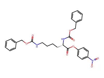 2,6-Bis(phenylmethoxycarbonylamino)hexanoic acid (4-nitrophenyl) ester structure