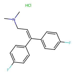2-Propen-1-amine, 3,3-bis(p-fluorophenyl)-N,N-dimethyl-, hydrochloride structure