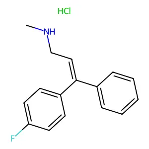 3-(4-Fluorophenyl)-N-methyl-3-phenylprop-2-en-1-amine--hydrogen chloride (1/1) structure