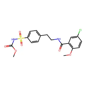 Methyl N-(4-(2-(5-chloro-2-methoxybenzamido)ethyl)benzenesulfonyl)carbamate structure