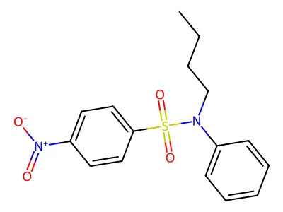 N-butyl-4-nitro-N-phenylbenzenesulfonamide structure