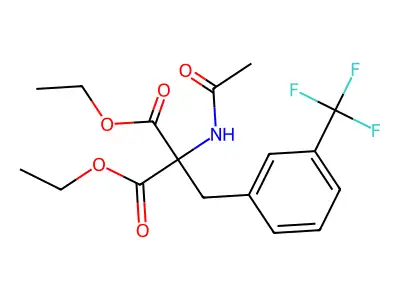 1,3-Diethyl 2-(acetylamino)-2-[[3-(trifluoromethyl)phenyl]methyl]propanedioate structure
