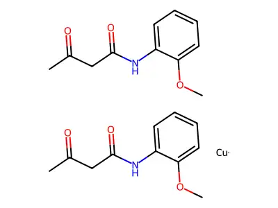 copper;bis(N-(2-methoxyphenyl)-3-oxobutanamide) structure