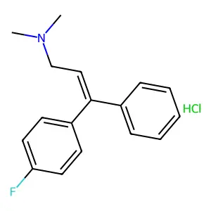 2-Propen-1-amine, N,N-dimethyl-3-(p-fluorophenyl)-3-phenyl-, hydrochloride structure
