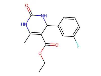 ethyl 4-(3-fluorophenyl)-6-methyl-2-oxo-1,2,3,4-tetrahydropyrimidine-5-carboxylate structure