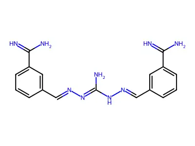 3-[[[N'-[(3-carbamimidoylphenyl)methylideneamino]carbamimidoyl]hydrazinylidene]methyl]benzenecarboximidamide structure